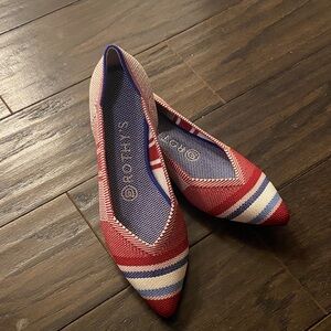 Rothy's Red and Blue Striped Flats